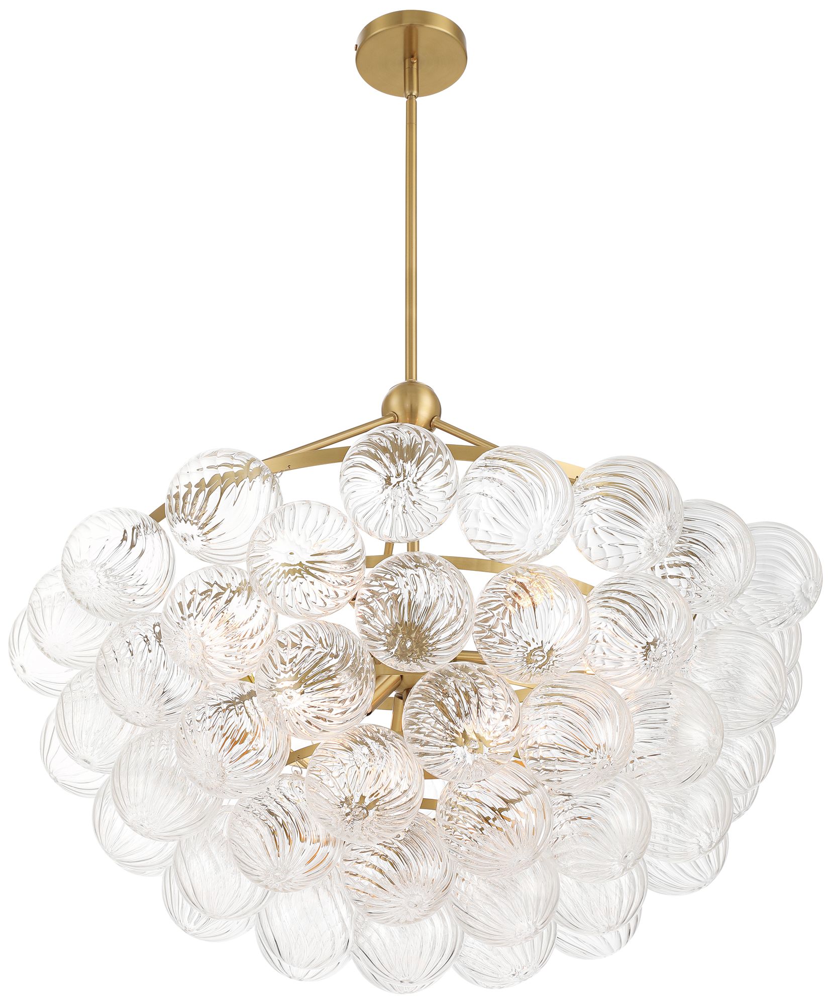 Possini Euro Albaro 27"W Gold and Fluted Glass 9-Light Pendant Light in scene