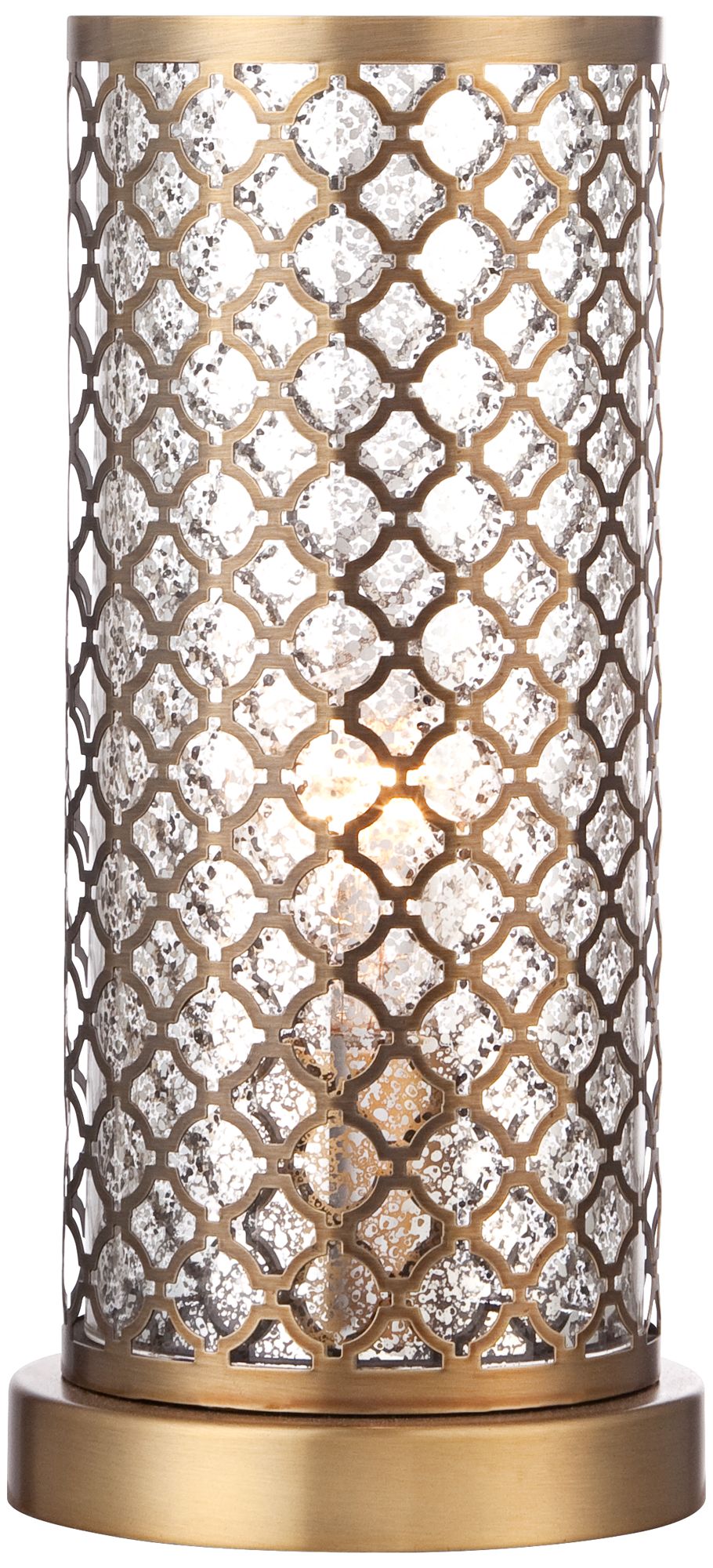 Image 3 Possini Euro Alcazar 12" High Brass and Mercury Glass Accent Light