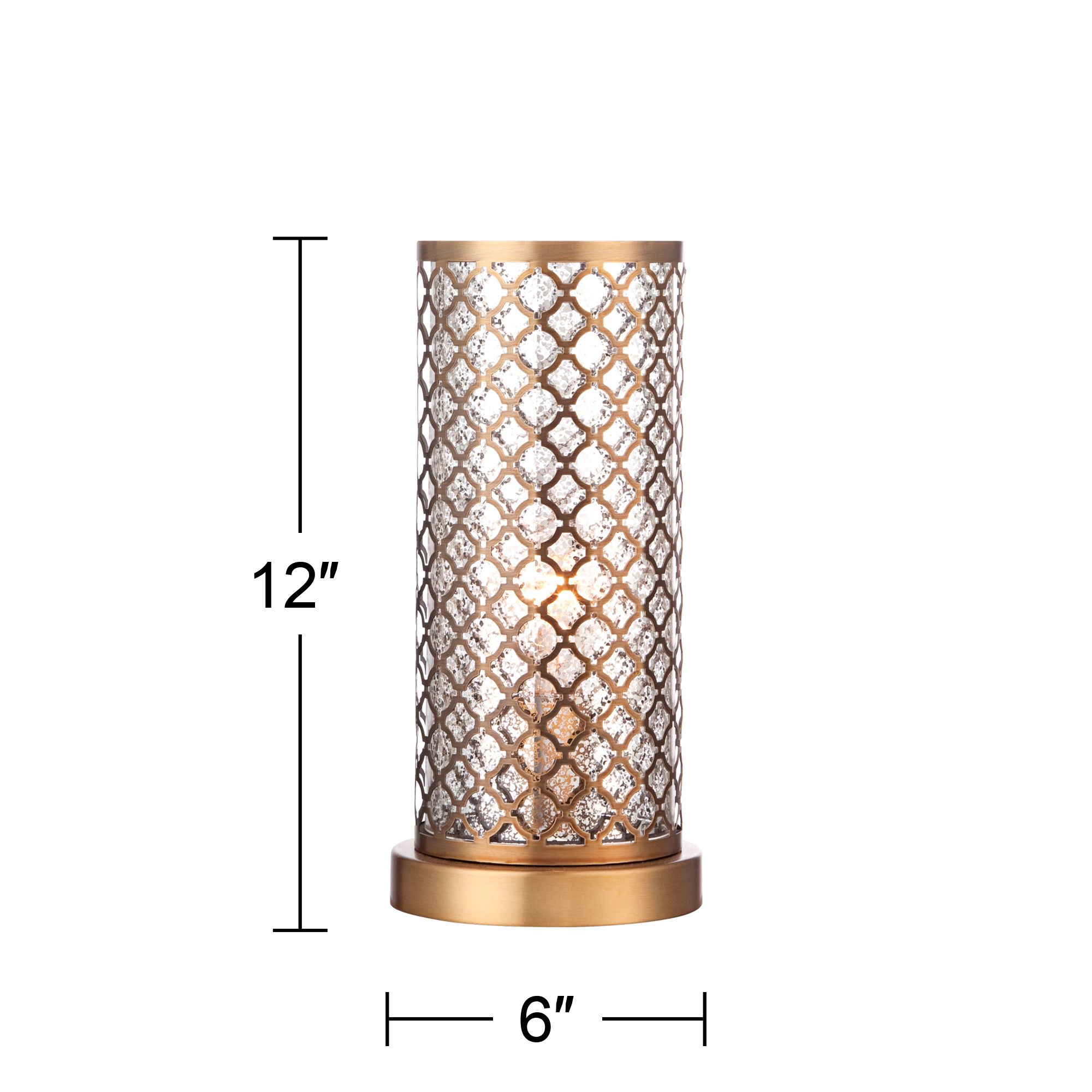 Image 5 Possini Euro Alcazar 12" High Brass and Mercury Glass Accent Light more views