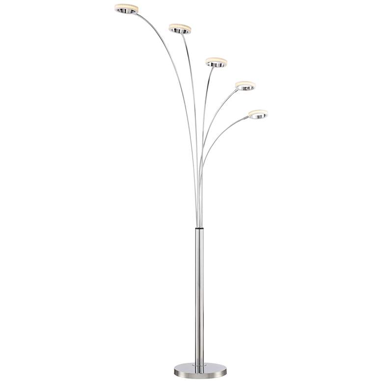 Image 3 Possini Euro Aldo 88" High Chrome 5-Light Modern LED Arc Floor Lamp