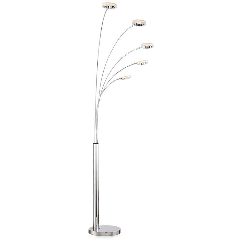 Image 6 Possini Euro Aldo 88" High Chrome 5-Light Modern LED Arc Floor Lamp more views