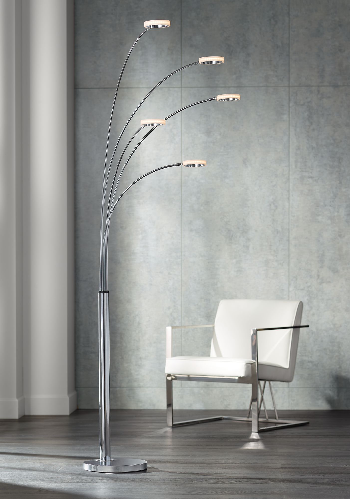 modern chrome arc led floor lamp