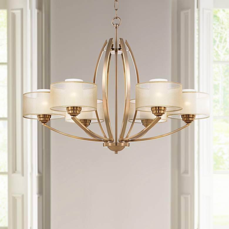 Image 1 Possini Euro Alecia 34" Wide French Gold Chandelier