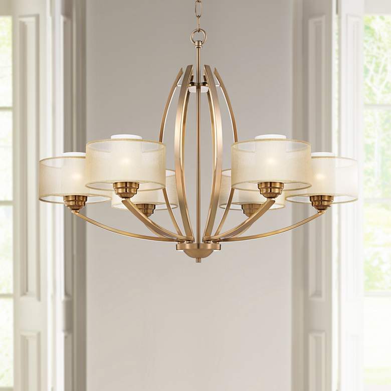 Image 1 Possini Euro Alecia 34 inch Wide French Gold Chandelier