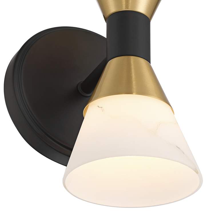 Image 4 Possini Euro Alexandria 9 1/2"H Black and Brass 2-Light Wall Sconce more views