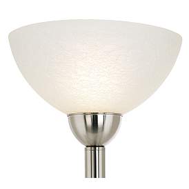 Image4 of Possini Euro Alexei 72" Brushed Nickel Gooseneck Torchiere Floor Lamp more views