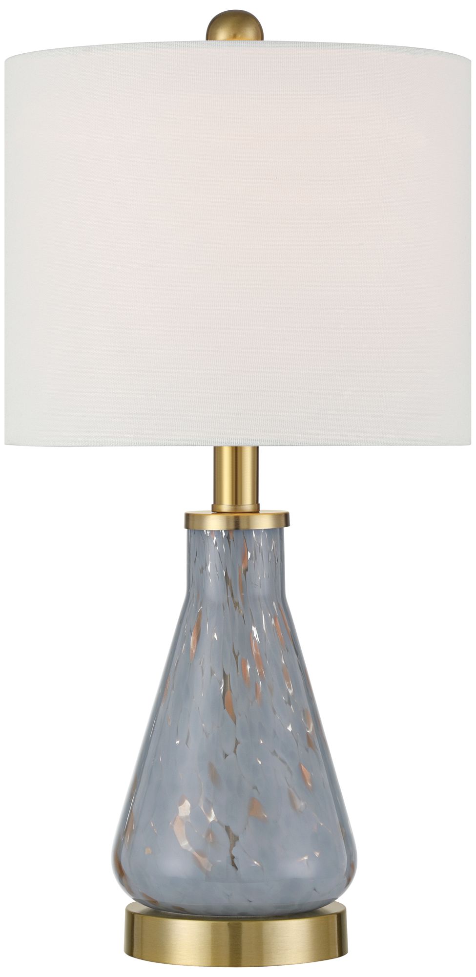 Possini Euro Alexia 20" Gold and Blue Glass Table Lamps Set of 2