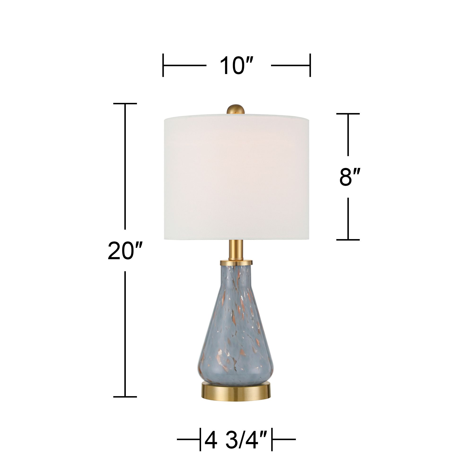 Possini Euro Alexia 20" Gold and Blue Glass Table Lamps Set of 2