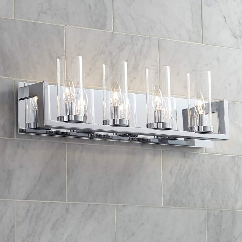 Image 1 Possini Euro Alexius 25" Wide Chrome 4-Light Bath Light