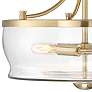 Possini Euro Alia 14" Wide Glass and Warm Brass 3-Light Ceiling Light