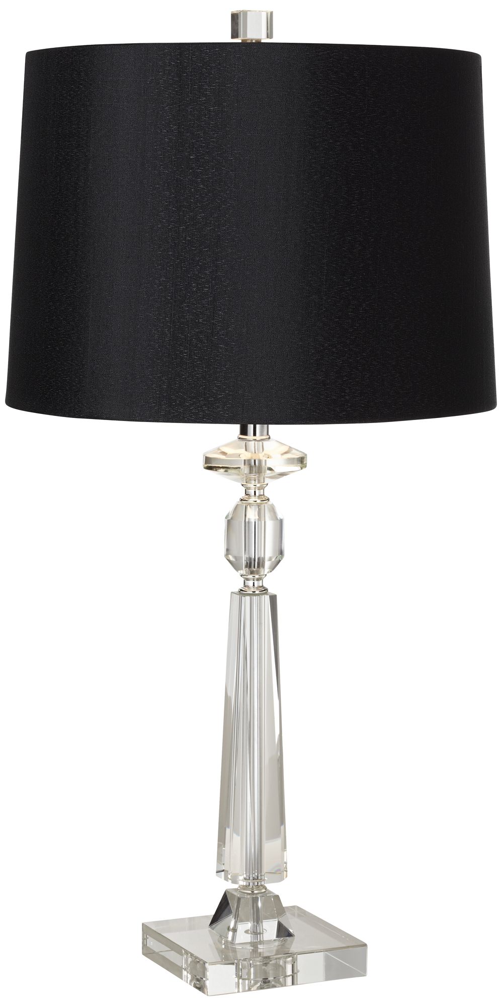 Possini Euro Aline 26 1/2" Black Shade Crystal Table Lamp