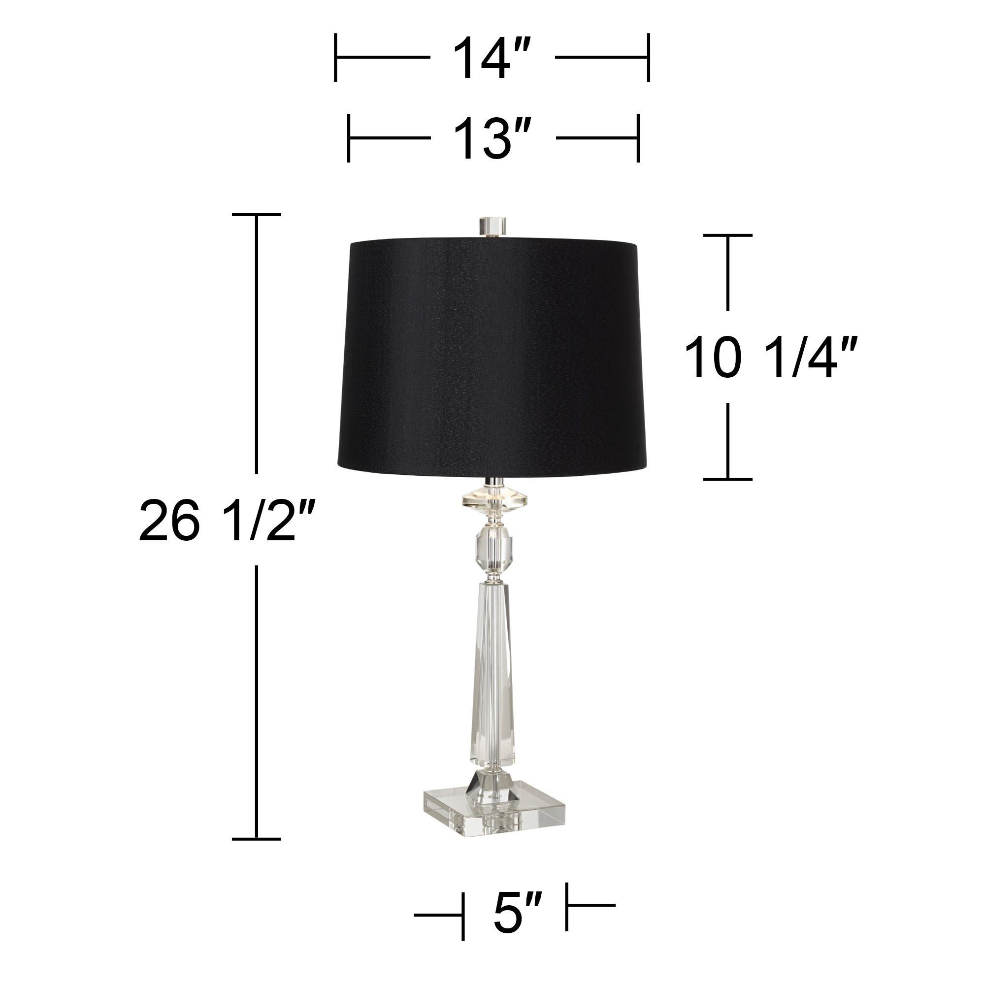 Image 5 Possini Euro Aline 26 1/2" Black Shade Crystal Table Lamp more views