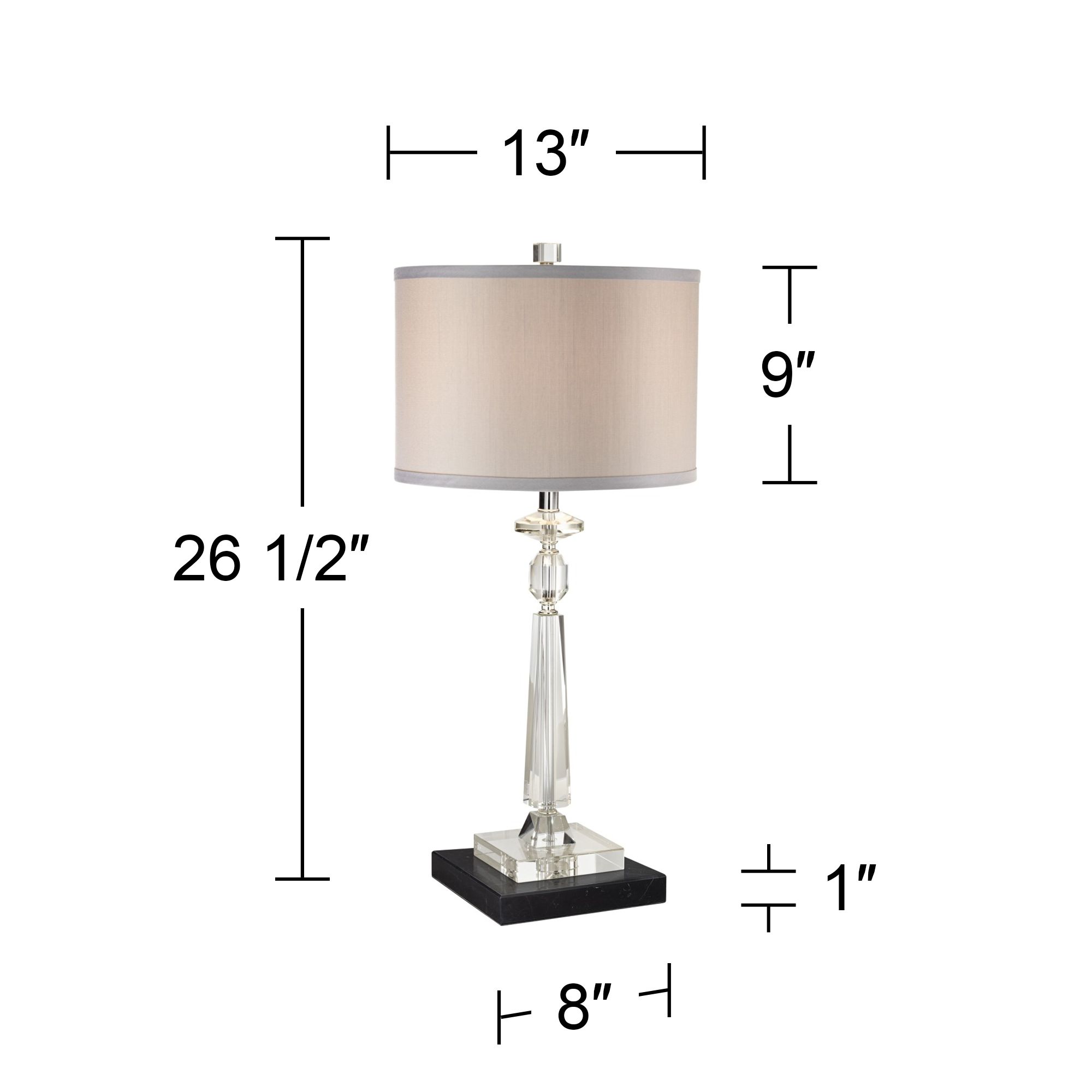Image 7 Possini Euro Aline 26 1/2" Crystal Lamp and Black Marble Riser more views