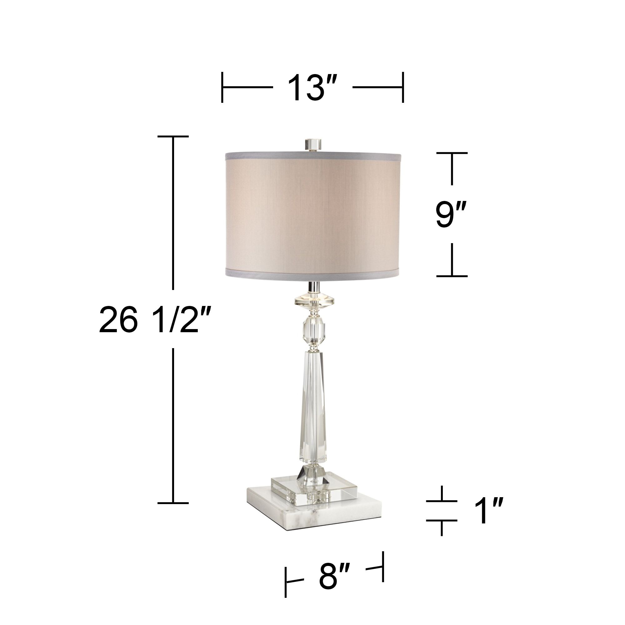 Image 7 Possini Euro Aline 26 1/2" Crystal Lamp and White Marble Riser more views