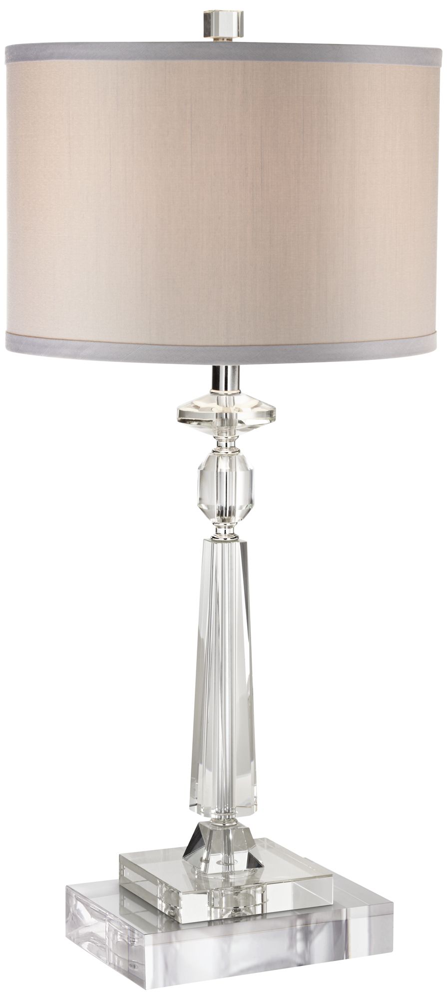 Image Possini Euro Aline 28" Crystal Lamp with Square Riser