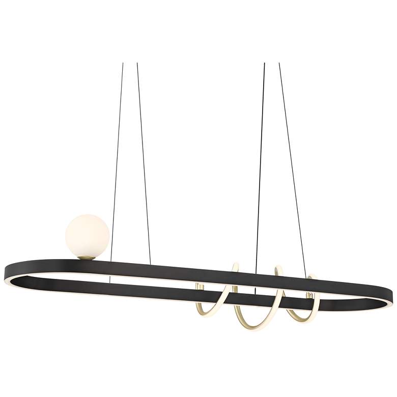 Image 3 Possini Euro Allen 39 1/4" Gold and Matte Black LED Island Pendant
