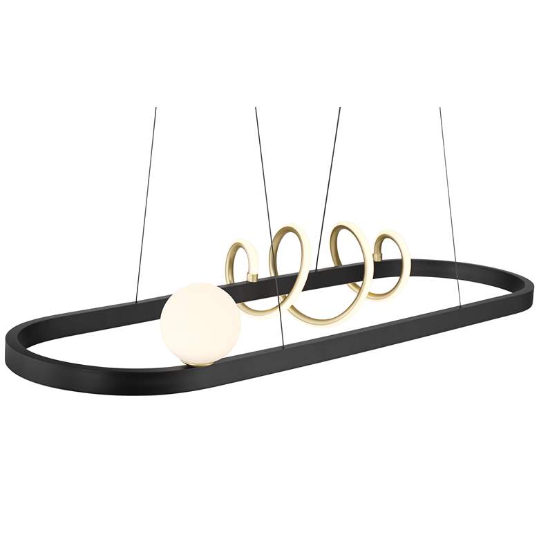 Image 5 Possini Euro Allen 39 1/4" Gold and Matte Black LED Island Pendant more views
