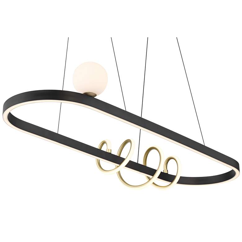 Image 6 Possini Euro Allen 39 1/4" Gold and Matte Black LED Island Pendant more views