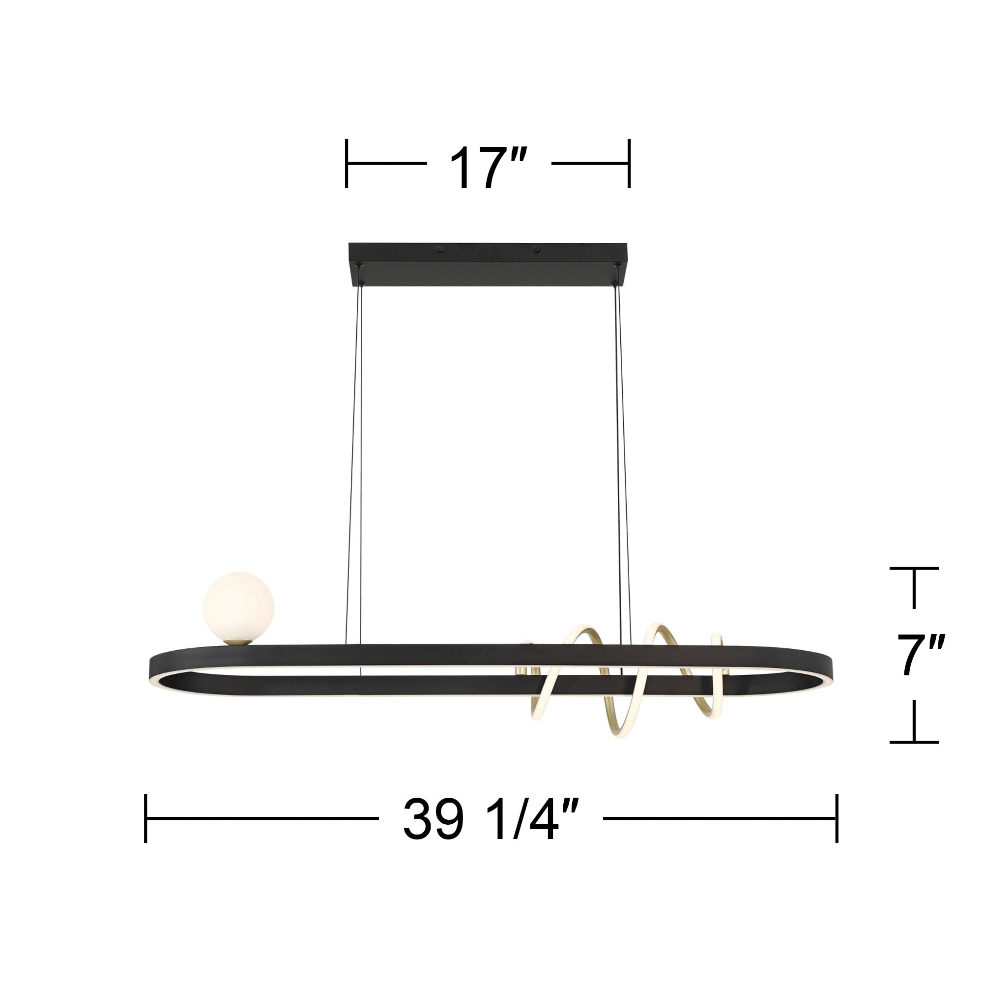Watch A Video About the Possini Euro Allen Gold and Matte Black LED Island Pendant