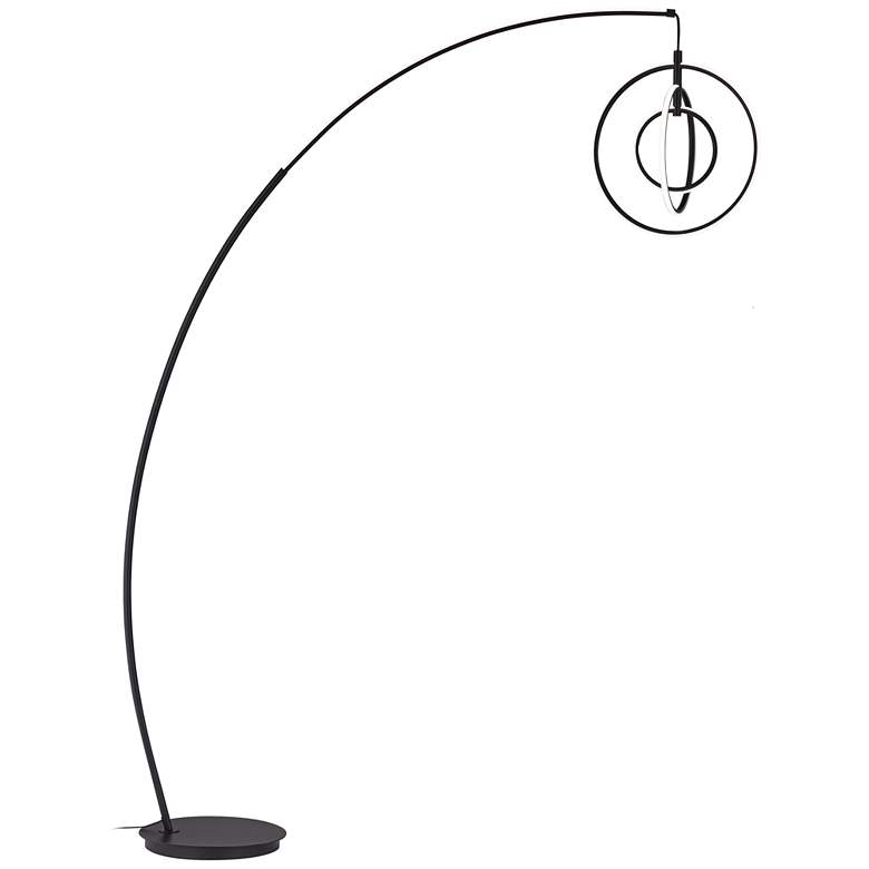 Image 2 Possini Euro Allura Black 79 inch High 3-Ring LED Modern Arc Floor Lamp