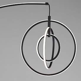 Image3 of Possini Euro Allura Black 79" High 3-Ring LED Modern Arc Floor Lamp more views