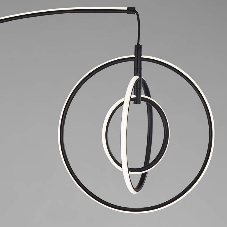 Image 3 Possini Euro Allura Black 79" High 3-Ring LED Modern Arc Floor Lamp more views