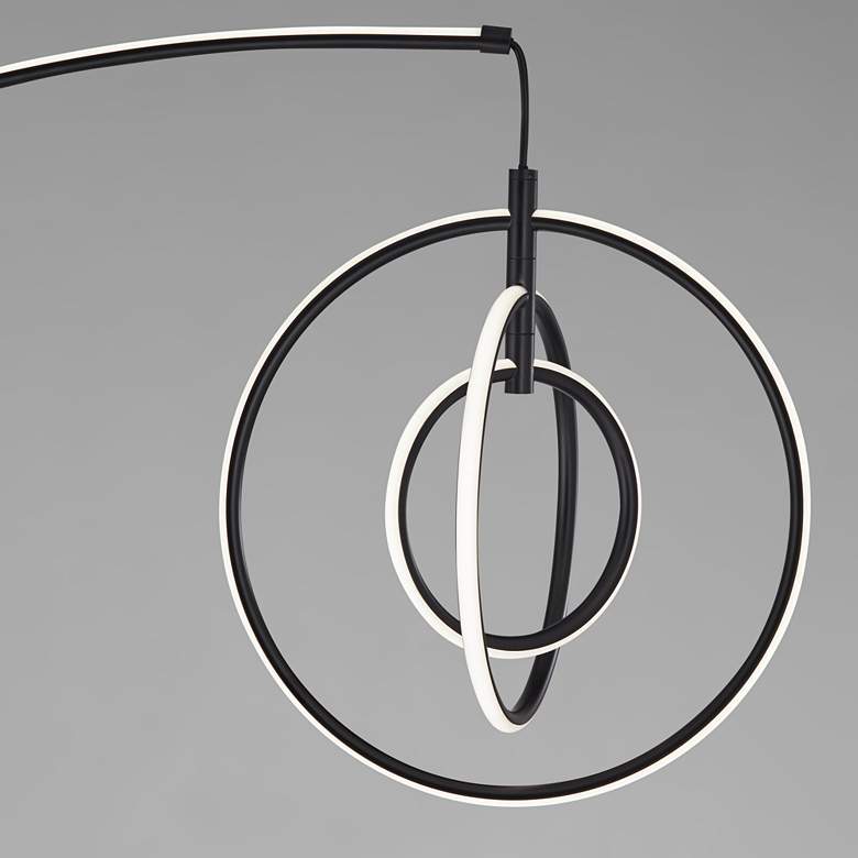 Image 4 Possini Euro Allura Black 79" High 3-Ring LED Modern Arc Floor Lamp more views