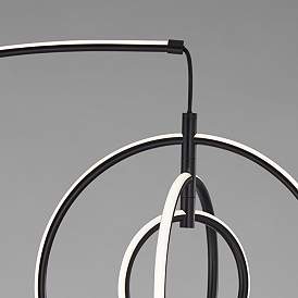 Image4 of Possini Euro Allura Black 79" High 3-Ring LED Modern Arc Floor Lamp more views