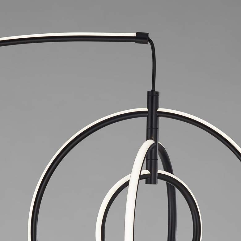 Image 4 Possini Euro Allura Black 79 inch High 3-Ring LED Modern Arc Floor Lamp more views