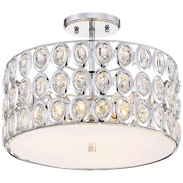 Image 1 Possini Euro Almyra 15 inch Wide Crystal Ceiling Light