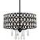 Possini Euro Almyra 19" Wide Gloss Black Crystal Pendant Light