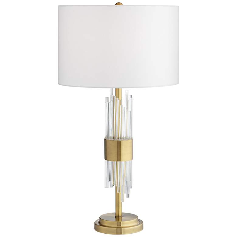 Image 3 Possini Euro Aloise 27 1/2" Modern Brass and Glass Table Lamp