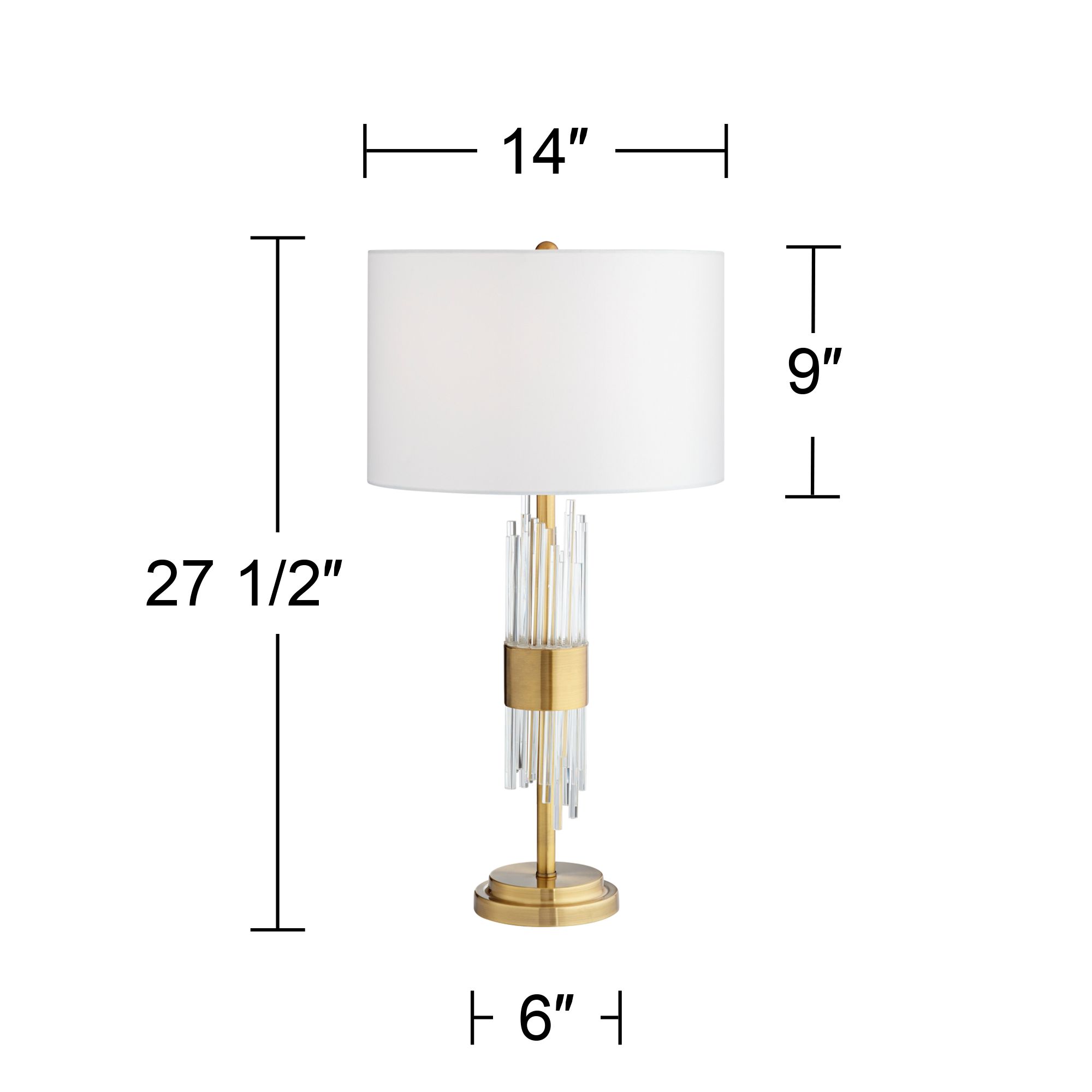 Possini Euro Aloise 27 1/2" Modern Brass and Glass Table Lamp in scene