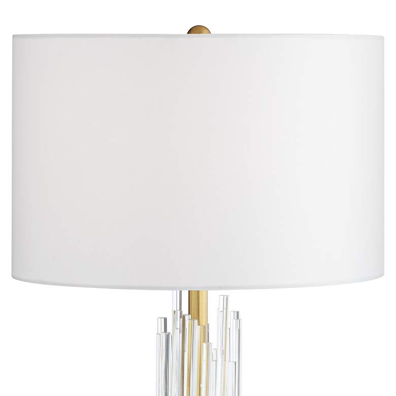 Image 3 Possini Euro Aloise 31 1/4 inch Modern Brass Glass Lamp with Brass Riser more views
