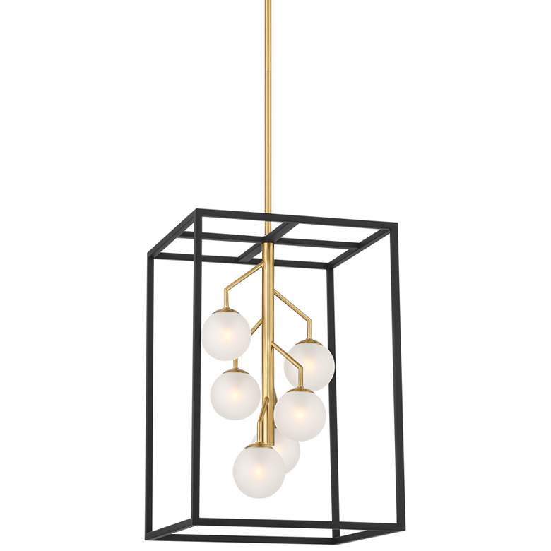 Image 2 Possini Euro Alter 14 1/4" Wide Black Gold 6-Light LED Pendant Light