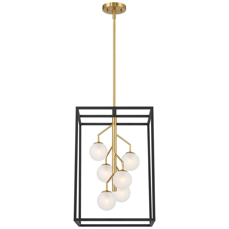 Image 6 Possini Euro Alter 14 1/4" Wide Black Gold 6-Light LED Pendant Light more views