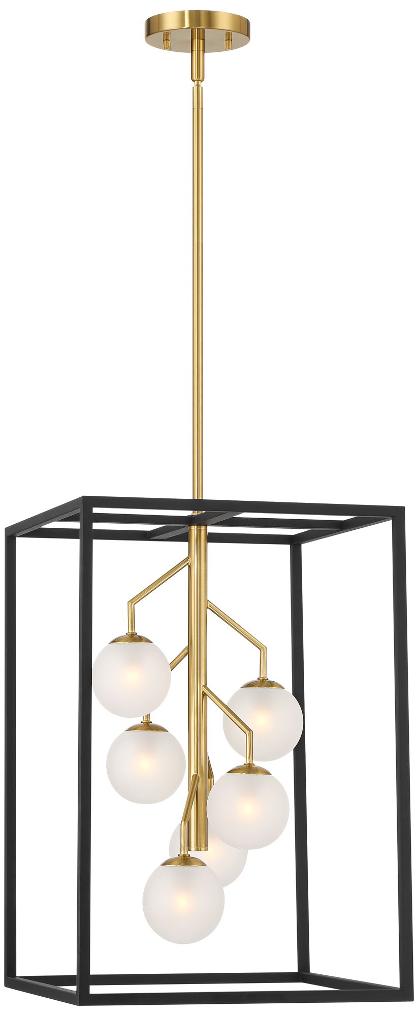 Watch A Video About the Possini Euro Alter Black and Gold 6 Light LED Pendant Light