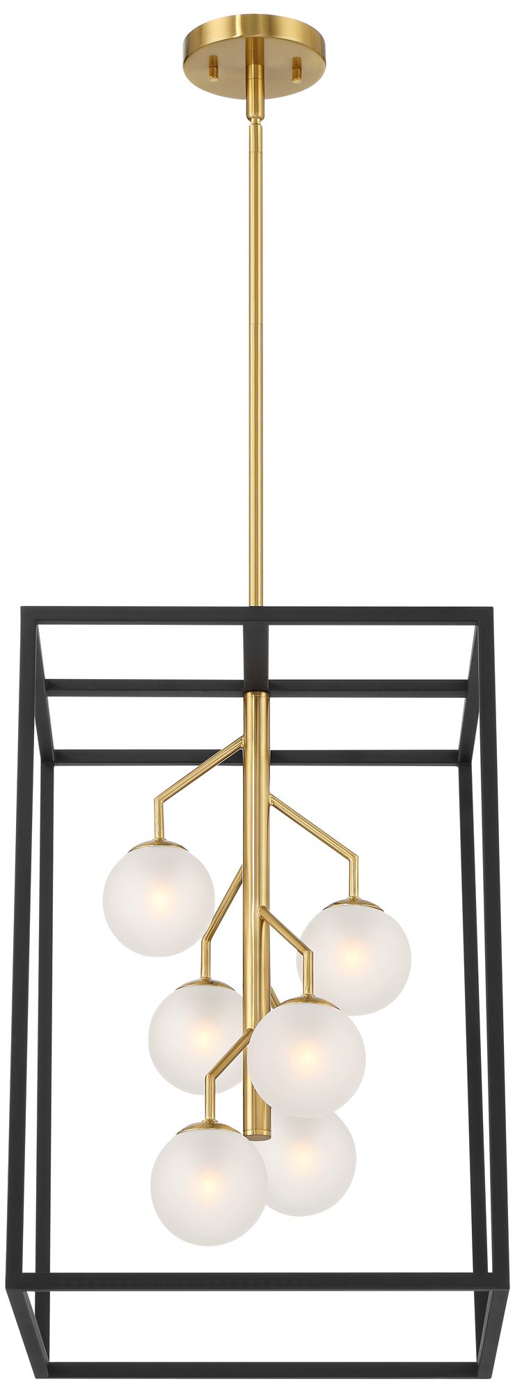 Watch A Video About the Possini Euro Alter Black and Gold 6 Light LED Pendant Light