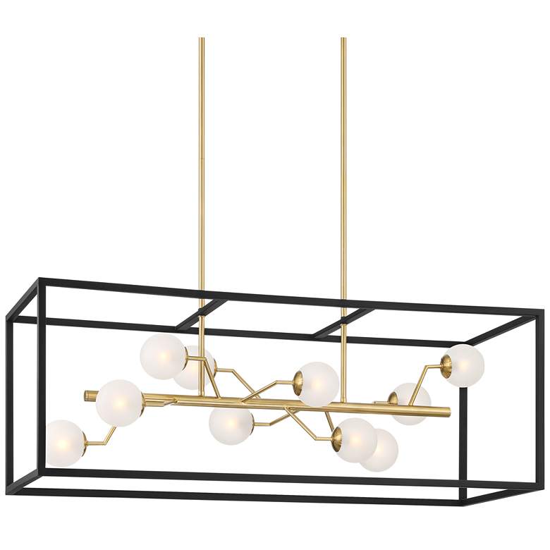 Image 3 Possini Euro Alter 40" Wide Black and Gold 10-Light LED Island Pendant