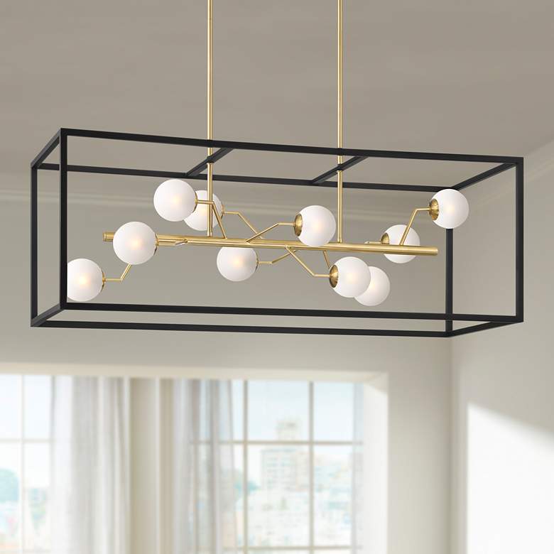 Image 2 Possini Euro Alter 40" Wide Black and Gold 10-Light LED Island Pendant