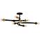 Possini Euro Alturus 34" Gloss Black Warm Brass 8-Light Ceiling Light