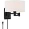 Possini Euro Aluno 12" High Black Swing Arm Plug-In Wall Lamp