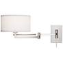 Possini Euro Aluno Brushed Nickel Modern Plug-In Style Swing Arm Wall Lamp