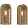 Possini Euro Alys 13" High Aged Brass Outdoor Wall Light Set of 2