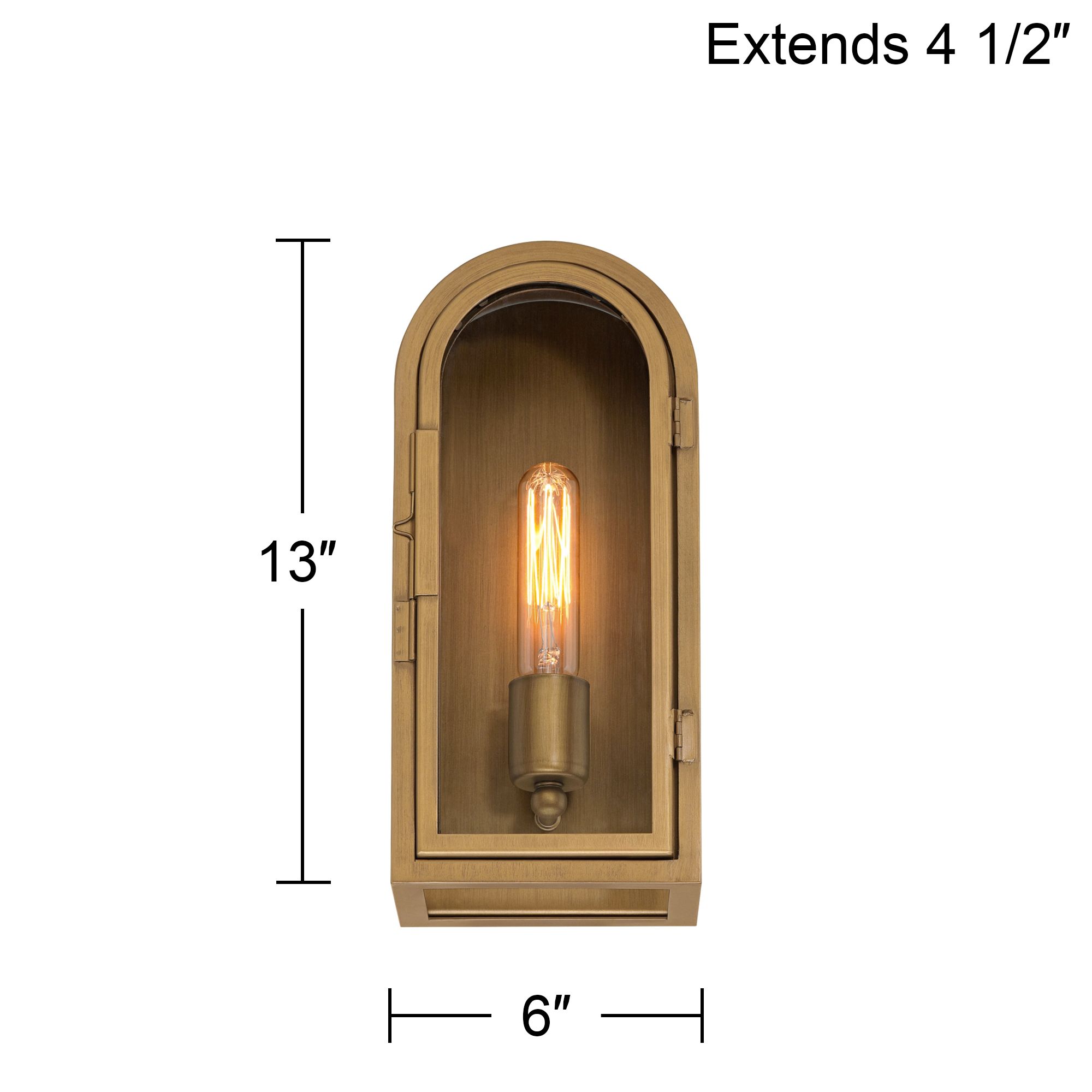 Possini Euro Alys 13" High Aged Brass Outdoor Wall Light Set of 2