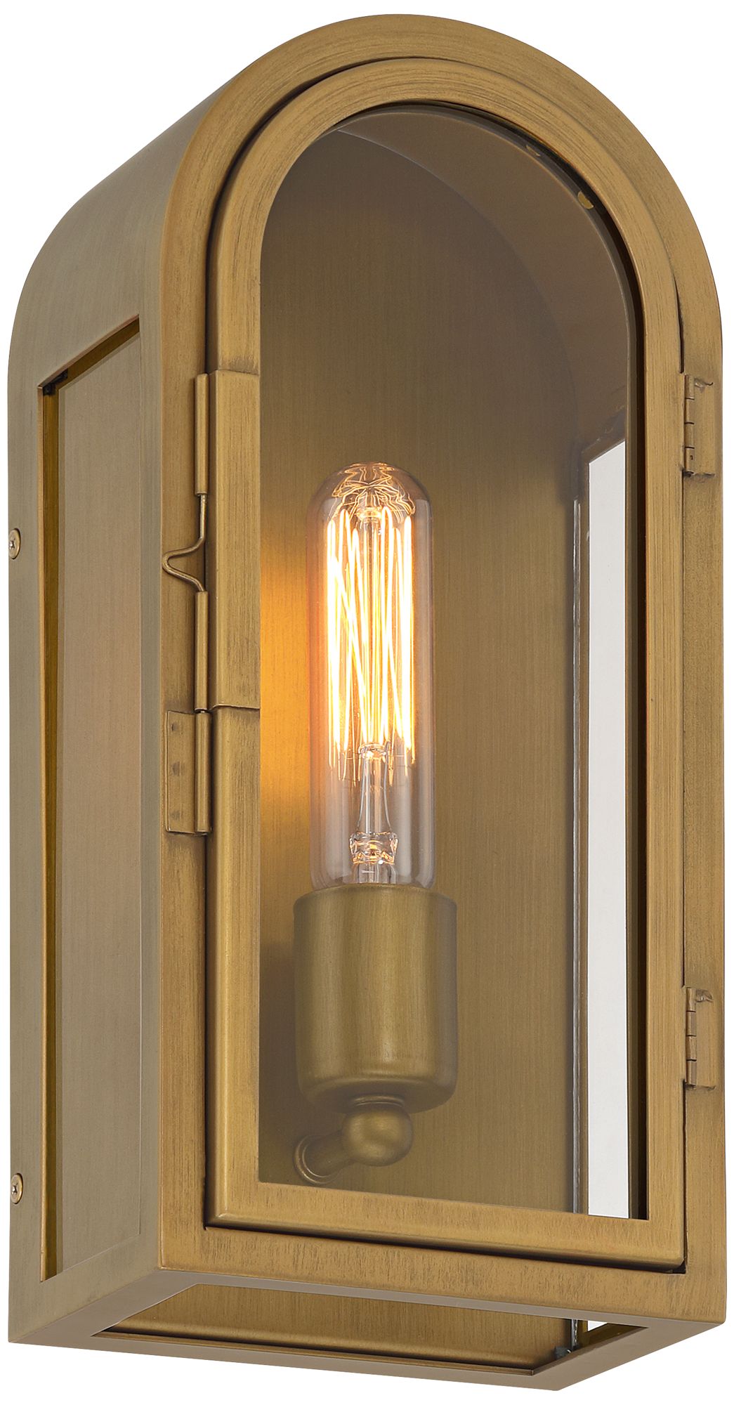 Image 6 Possini Euro Alys 13" High Aged Brass Outdoor Wall Light Set of 2 more views