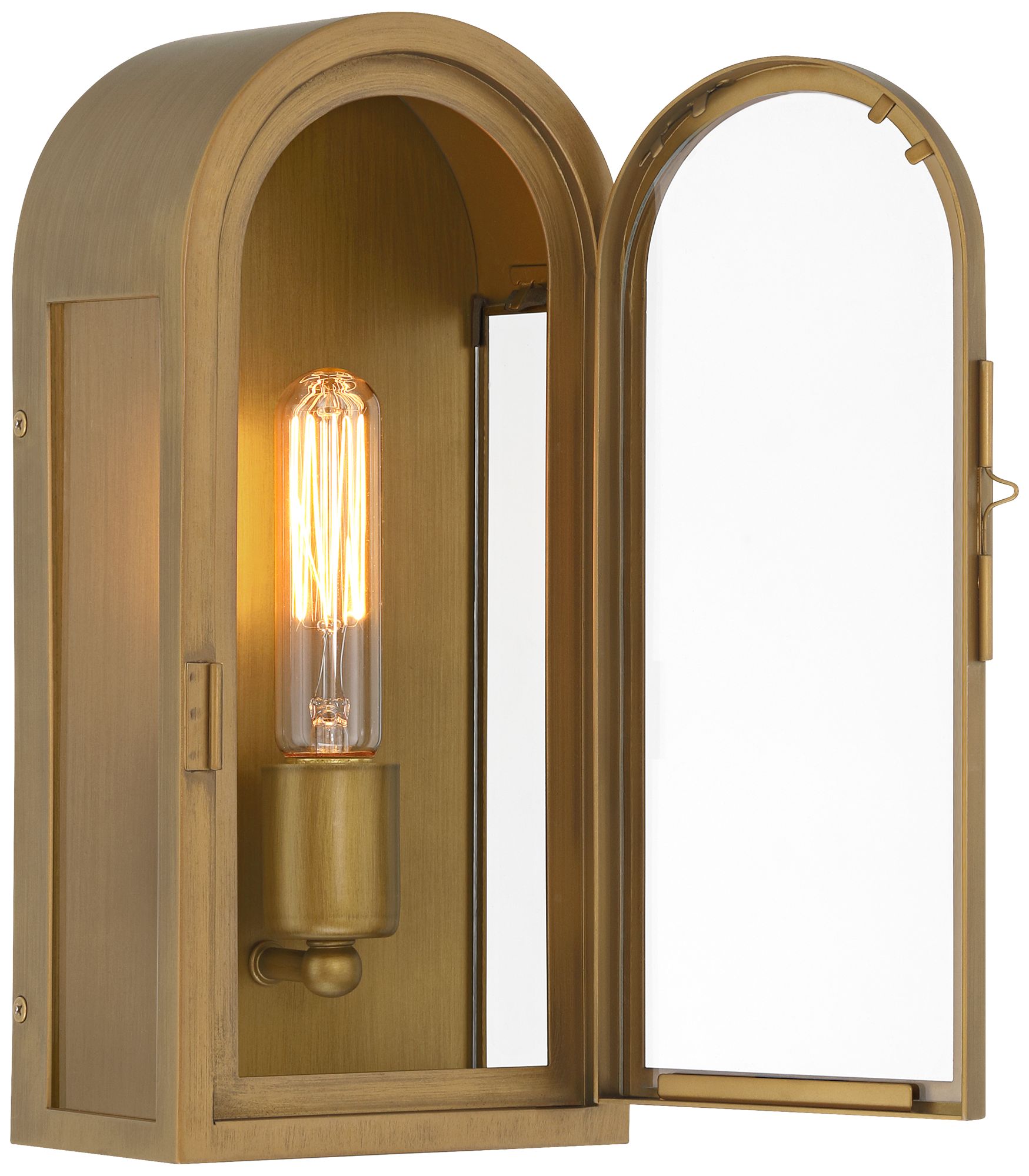 Image 7 Possini Euro Alys 13" High Aged Brass Outdoor Wall Light Set of 2 more views