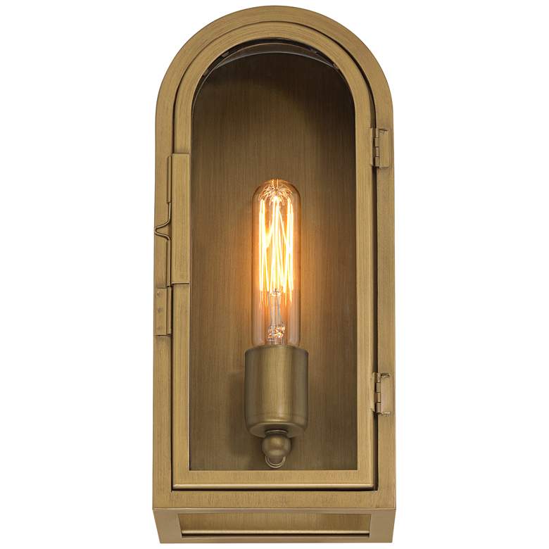 Image 6 Possini Euro Alys 13" High Aged Brass Outdoor Wall Light more views
