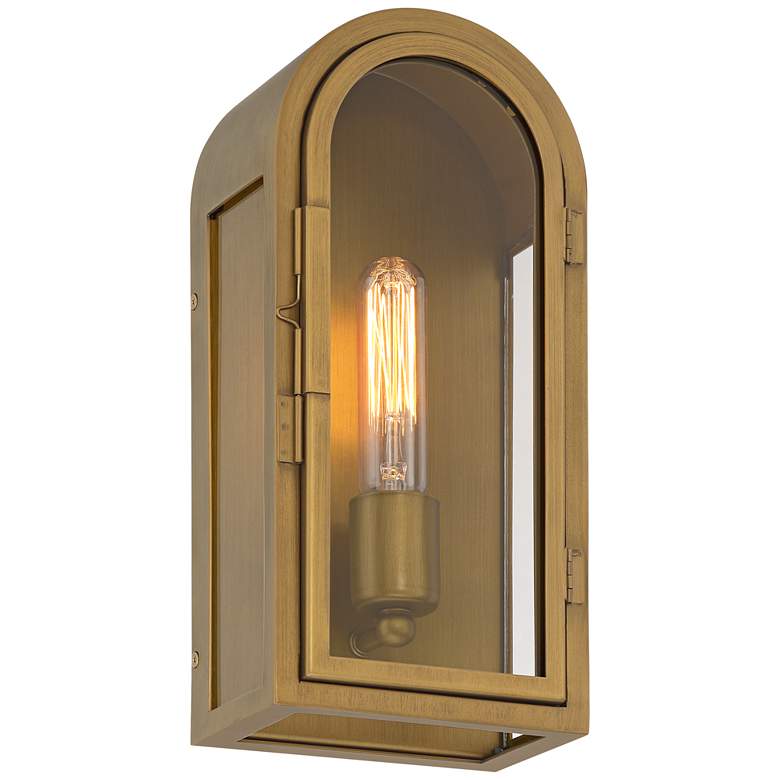 Image 7 Possini Euro Alys 13" High Aged Brass Outdoor Wall Light more views