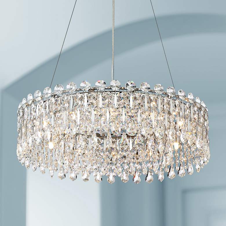 Image 1 Possini Euro Alyssa 23 1/2 inch Wide Chrome and Crystal LED Pendant Light